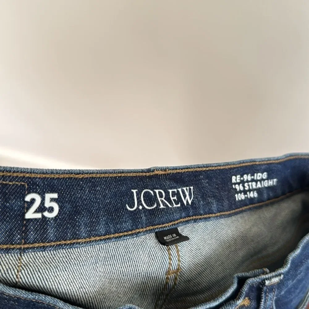 J. Crew Dark Indigo Straight Jeans Cropped, Like New Worn Once